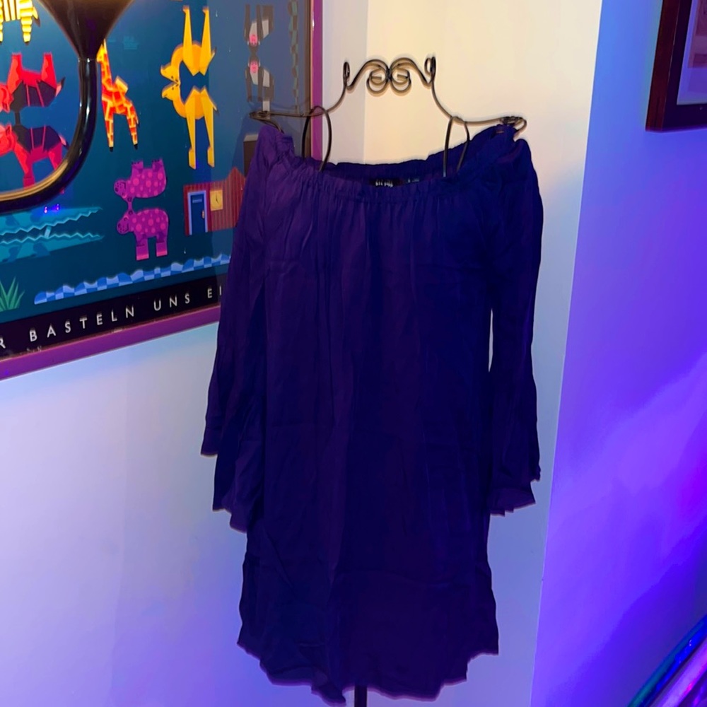 bui pepper off the shoulder dress (navy) Size:S